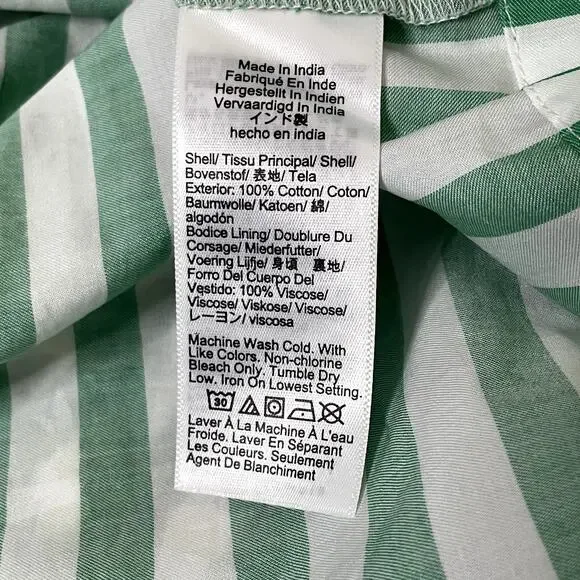 J.Crew Hyacinth Dress Striped Cotton Poplin Smocked Holiday CI932 Bright Clover - Picture 14 of 14